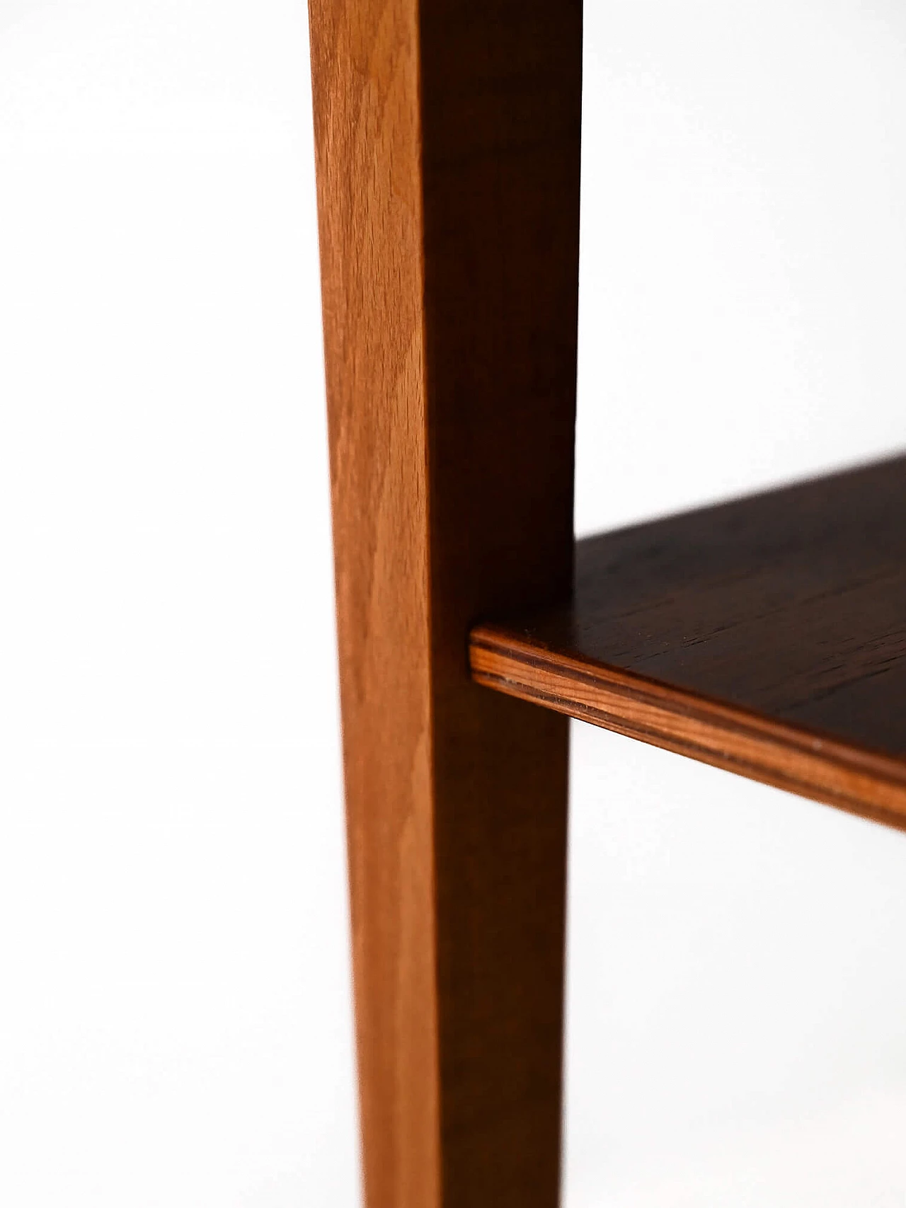 Scandinavian teak bedside table with metal handle, 1950s 11