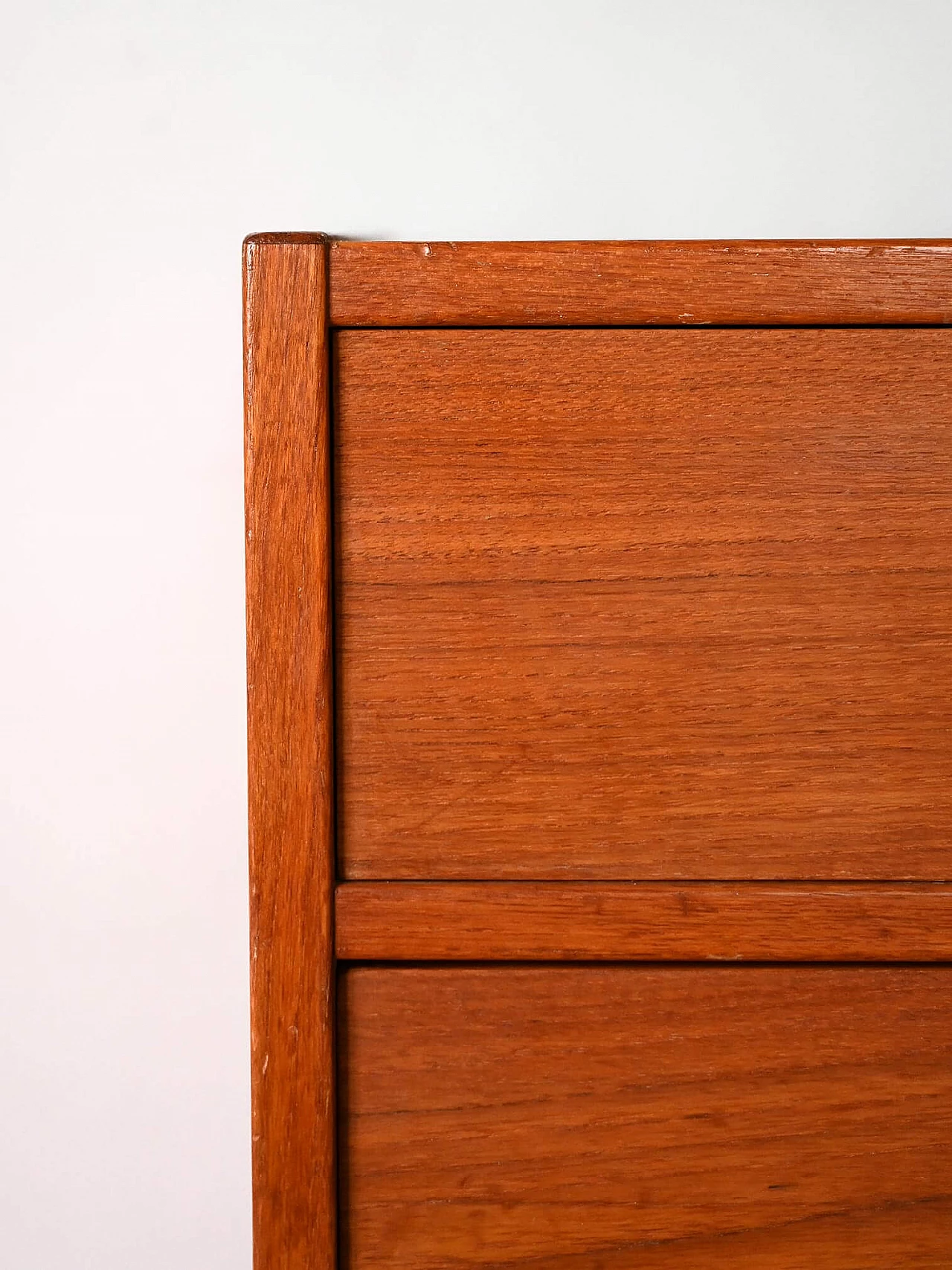 Scandinavian teak chest of drawers with carved handles, 1960s 7