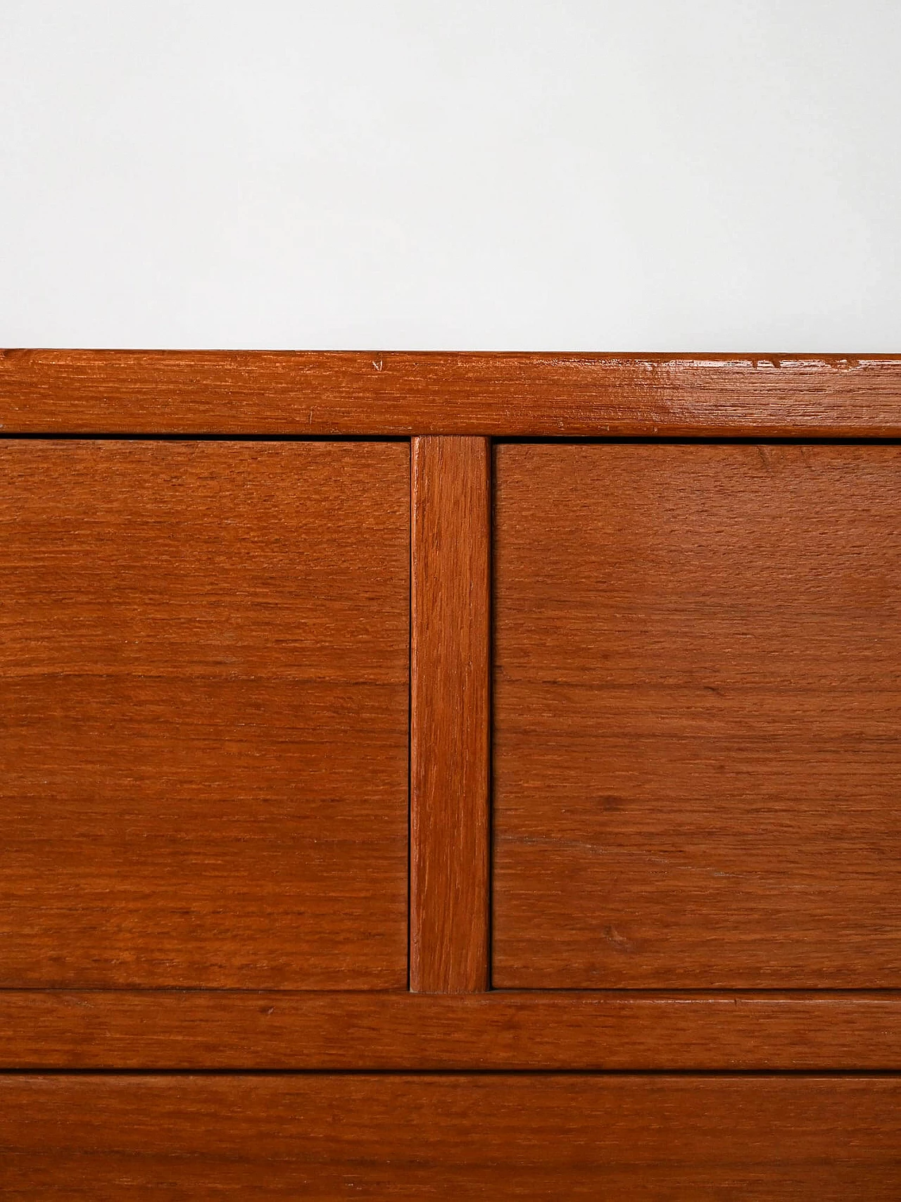 Scandinavian teak chest of drawers with carved handles, 1960s 10