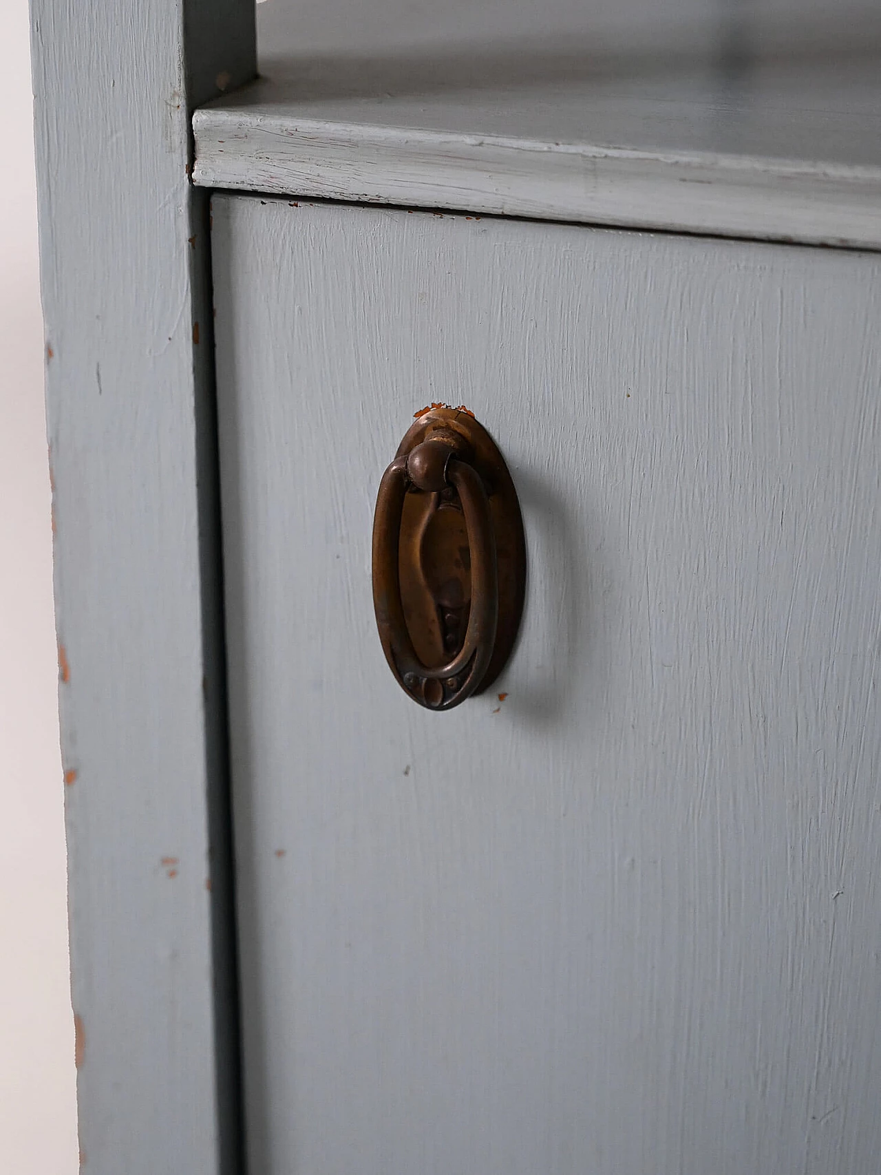Pair of Deco bedside tables in blue wood with marble top, 1930s 9