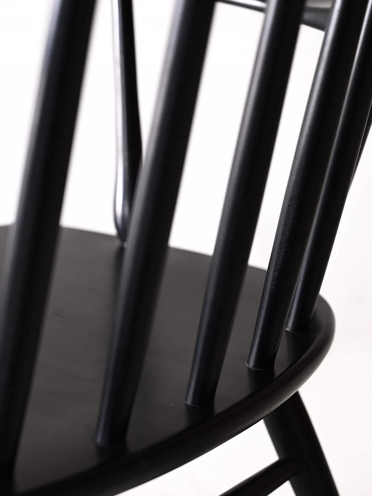 Scandinavian rocking chair in black-stained wood, 1960s 12