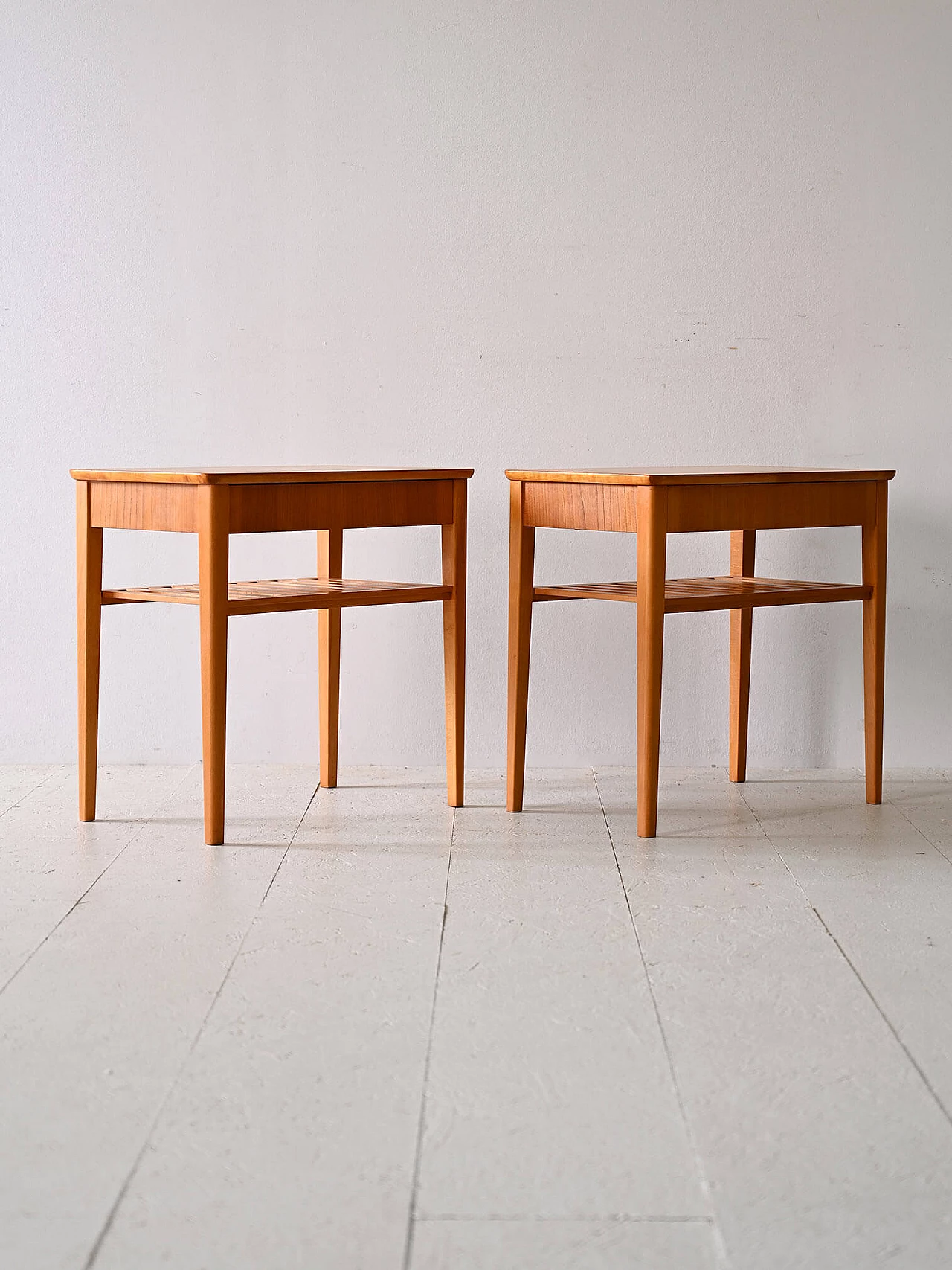 Pair of Scandinavian wooden bedside tables, 1960s 4