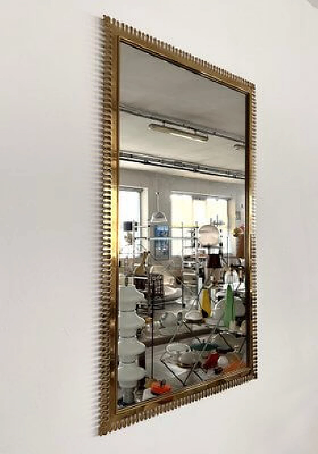 Brass mirror by Vereinigte Werkstätten München, 1970s 7