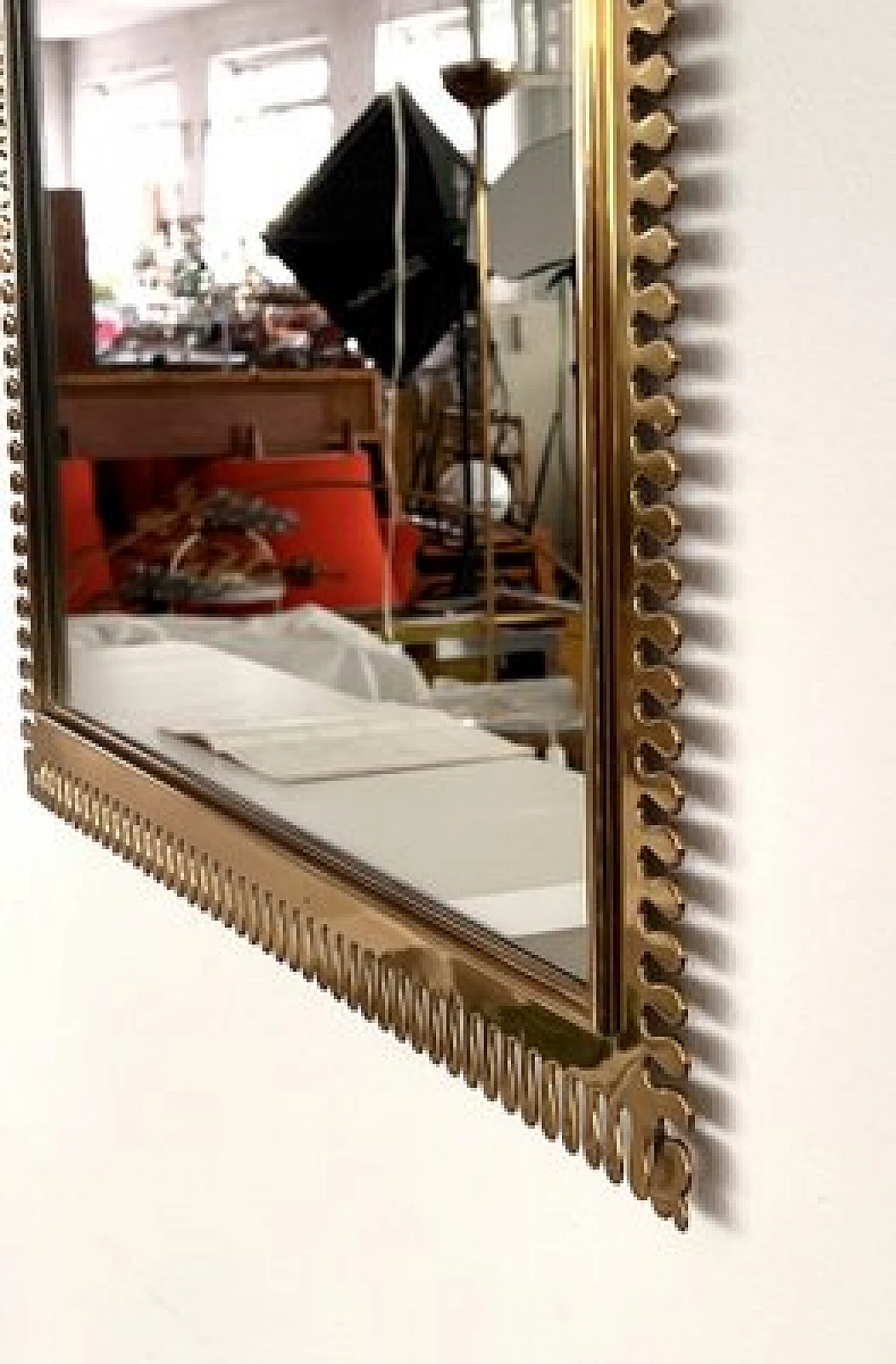 Brass mirror by Vereinigte Werkstätten München, 1970s 10