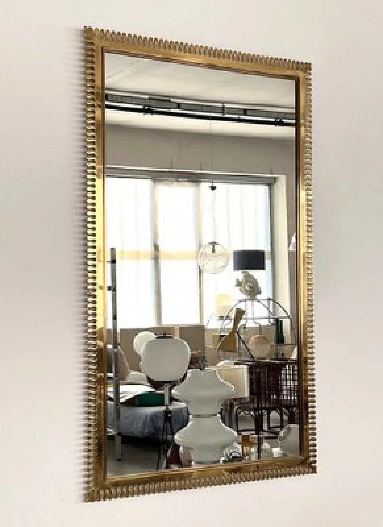 Specchio in ottone di Vereinigte Werkstätten München, anni '70 21