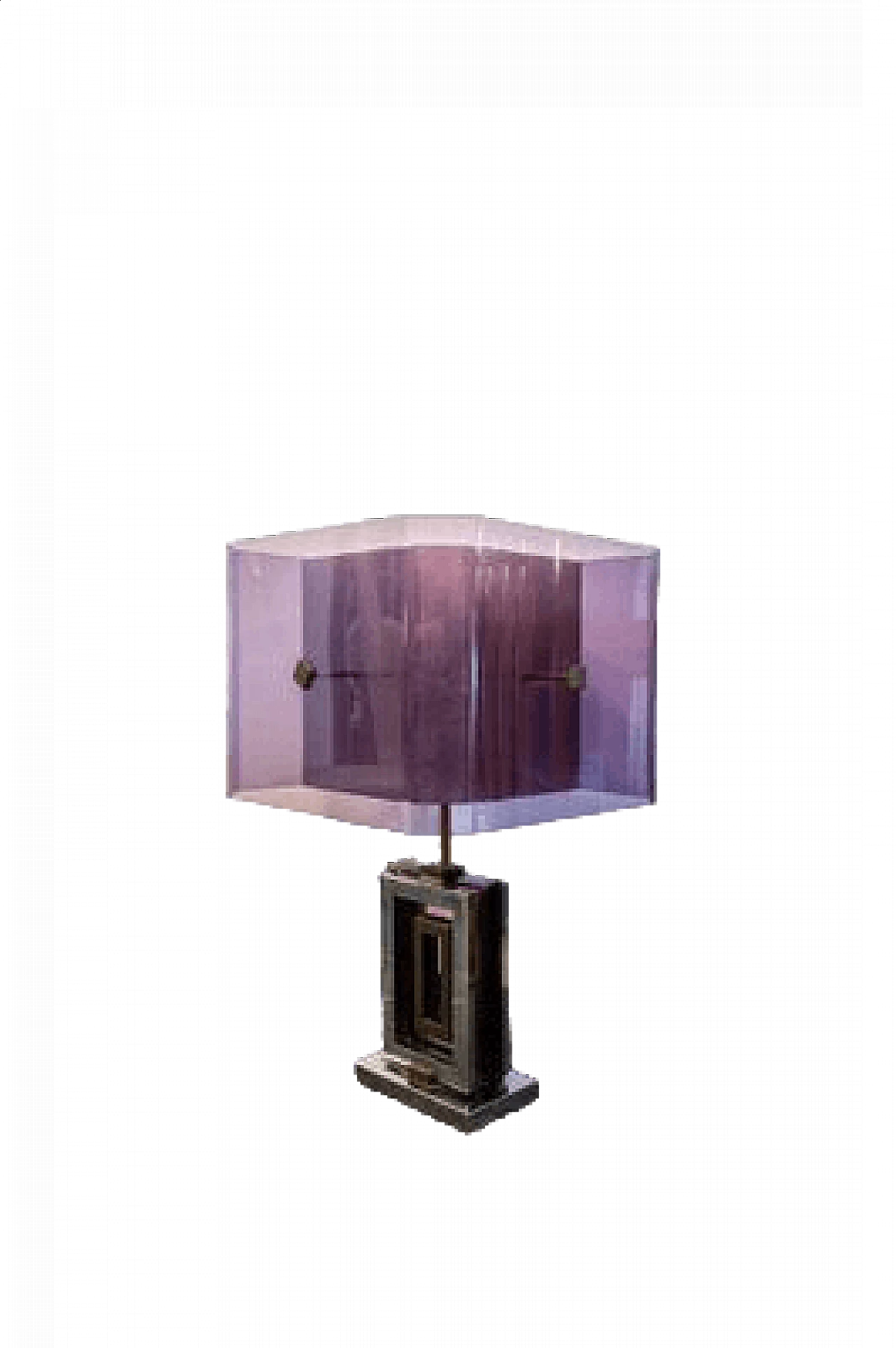 Lampada da tavolo in ottone cromato e vetro acrilico di Romeo Rega, anni '70 8