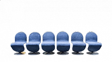 6 Sedie System 1-2-3 di Verner Panton per Fritz Hansen, 1973