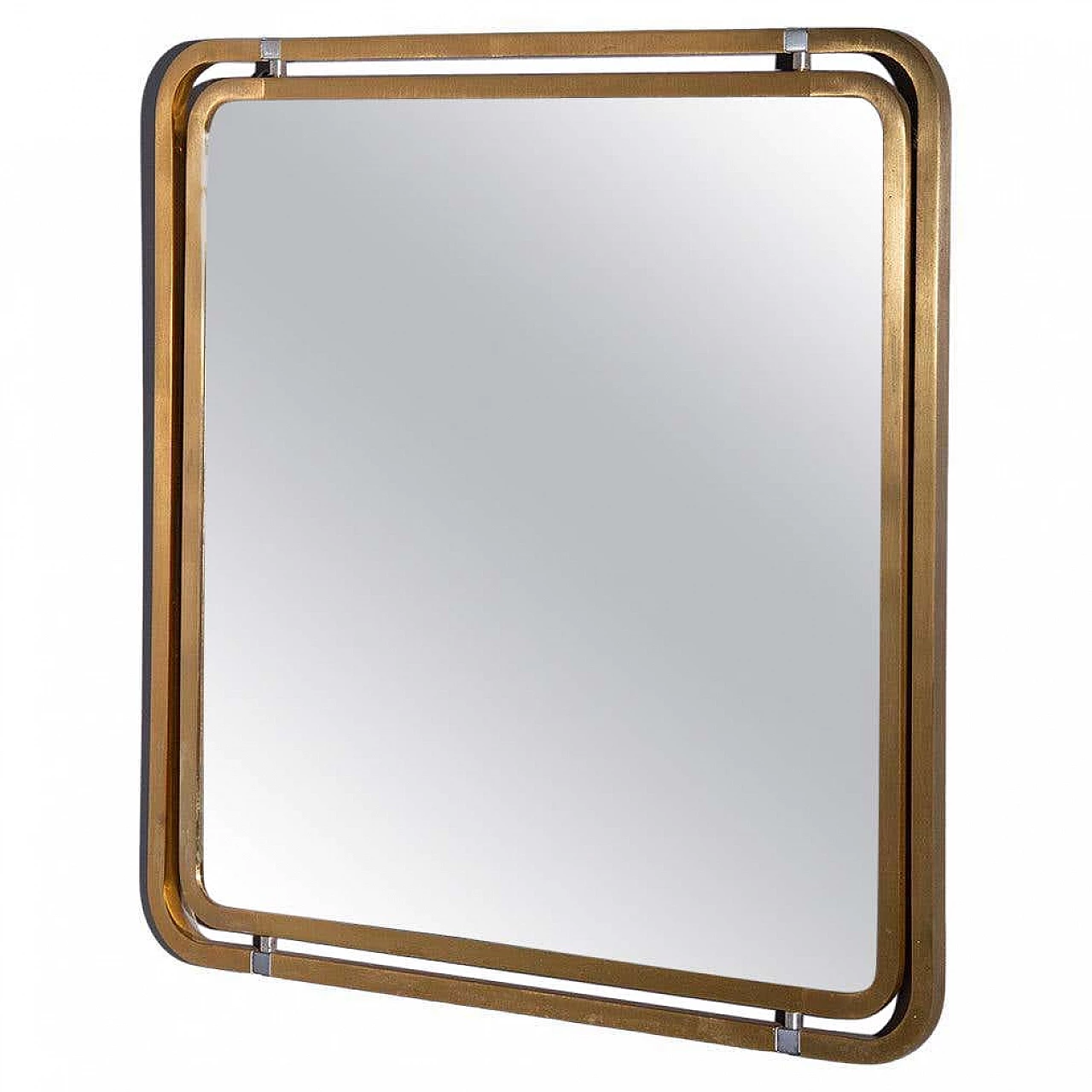 Specchio in metallo dorato, anni '60 1