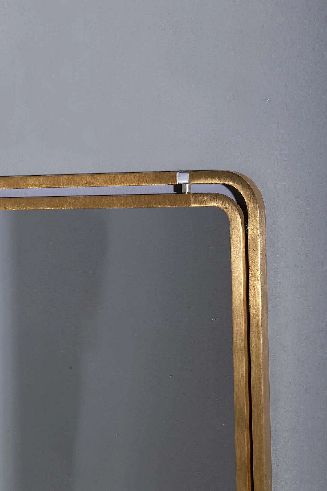 Specchio in metallo dorato, anni '60 4