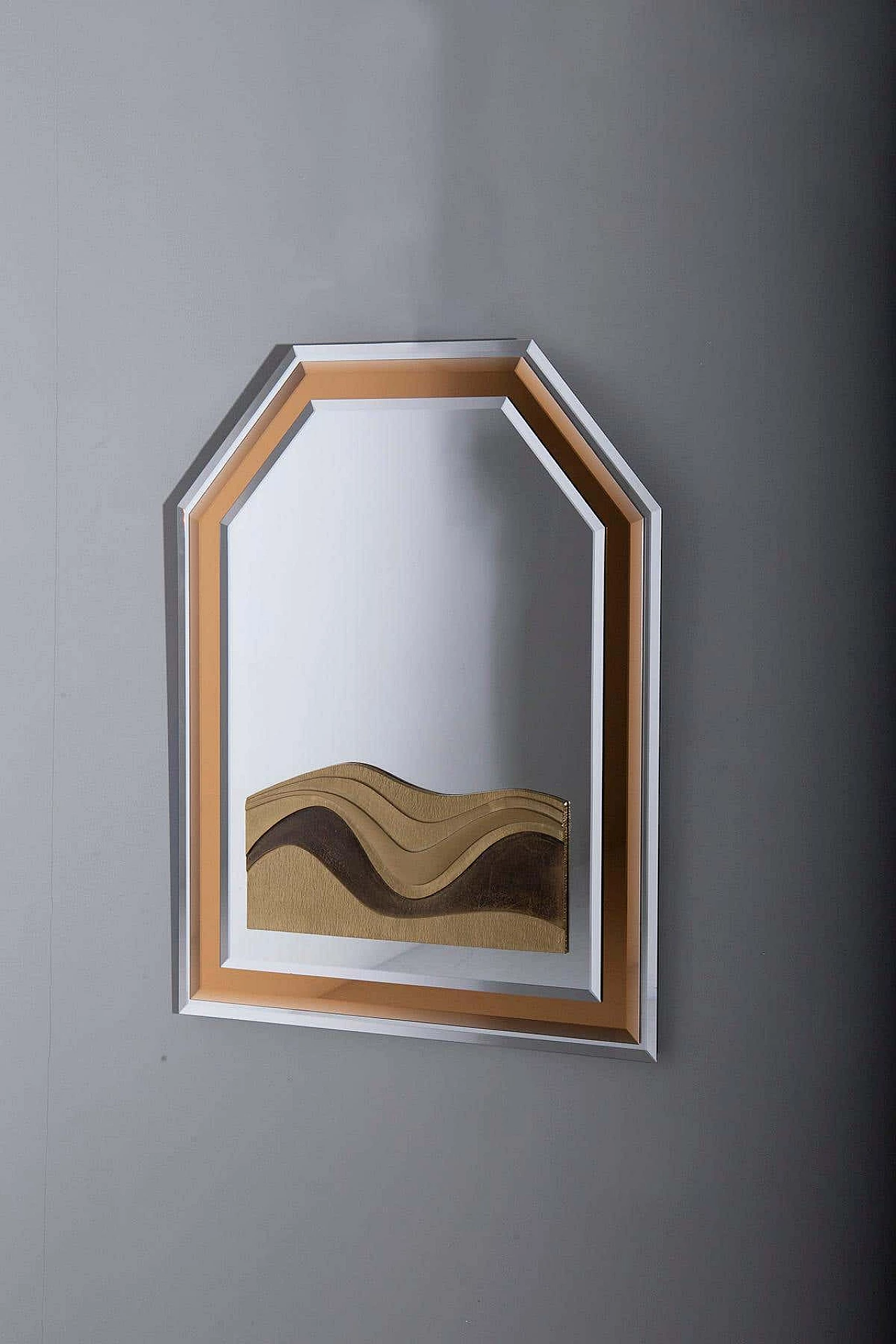 Scultura da parete a specchio di Luciano Frigerio, anni '70 4