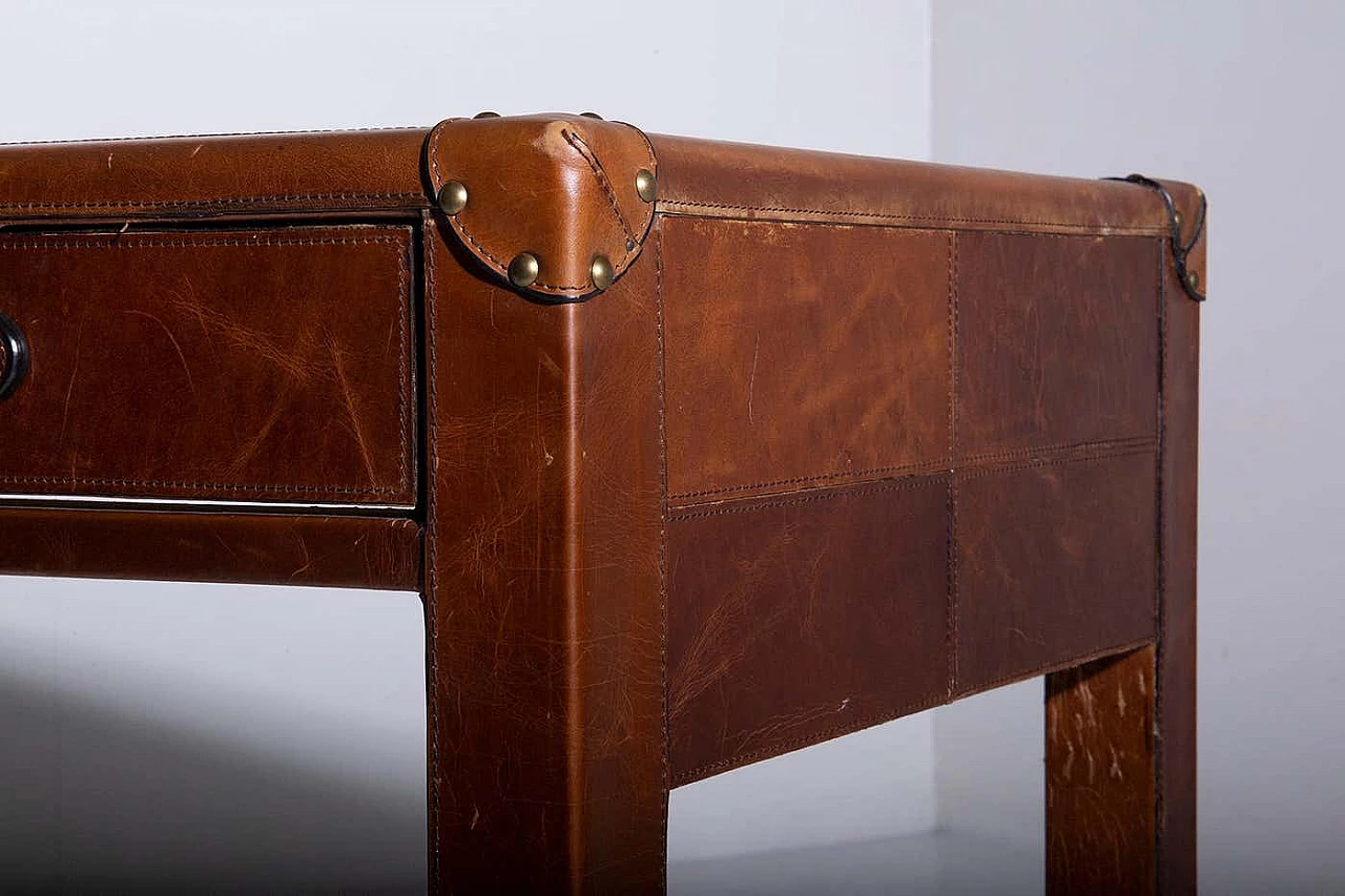 Travel trunk leather desk, 1980s 10