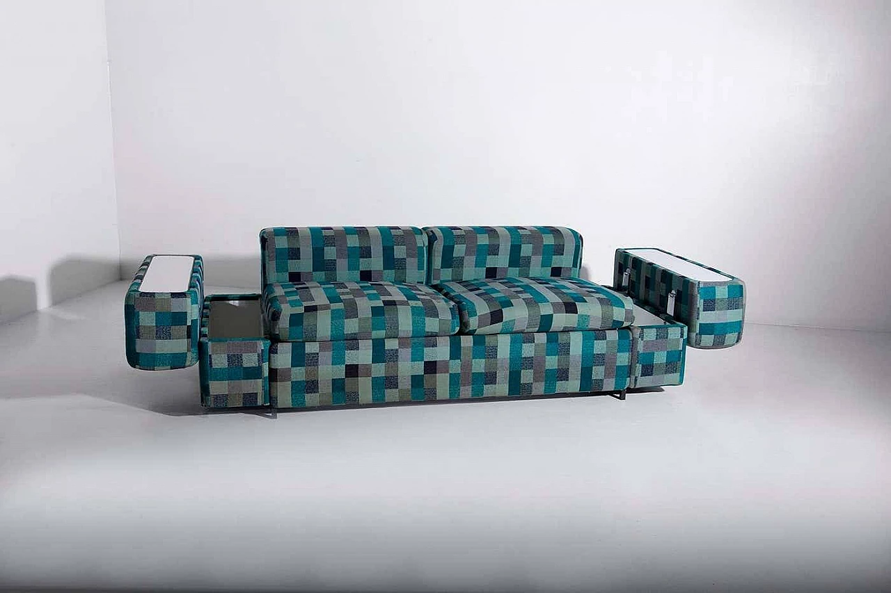 Fabric sofa bed 711 by Tito Agnoli for Cinova, 1970s 5
