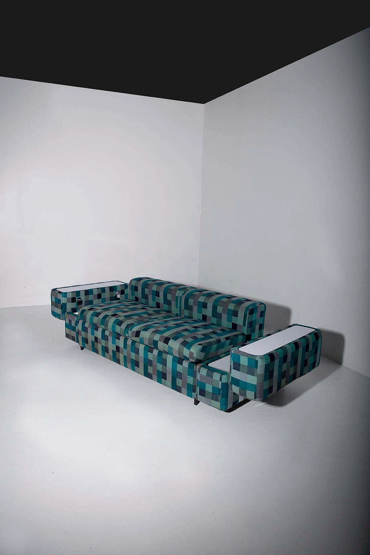 Fabric sofa bed 711 by Tito Agnoli for Cinova, 1970s 7
