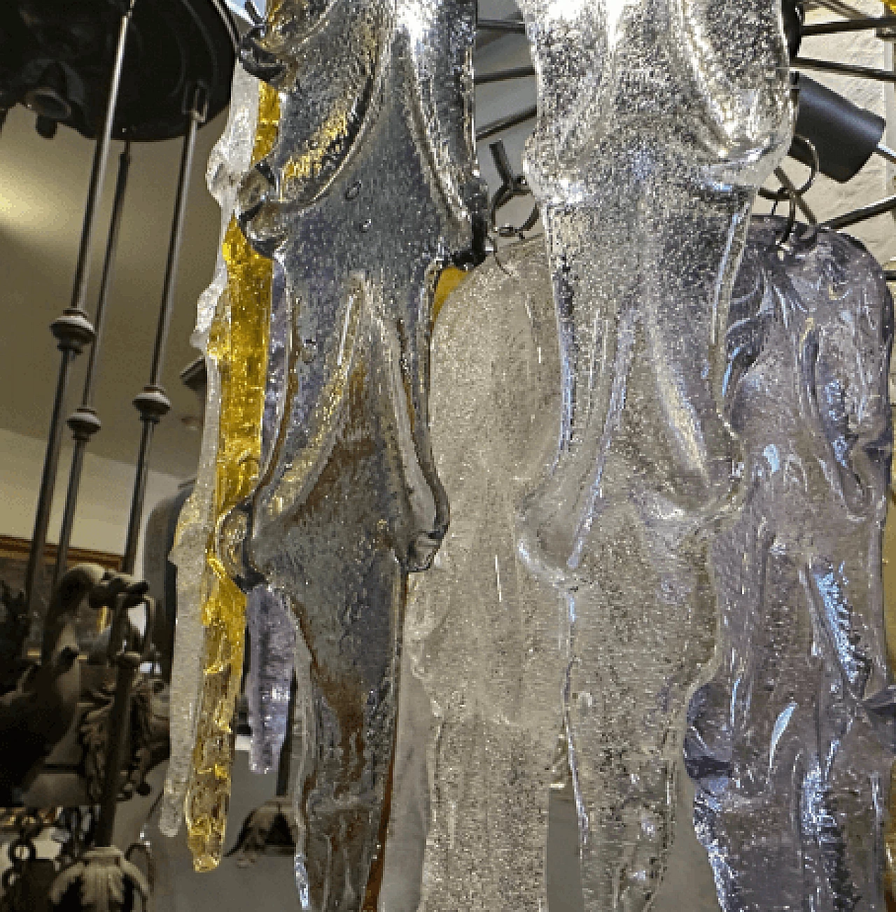 Polychrome Murano glass chandelier by Mazzega, 1980s 7