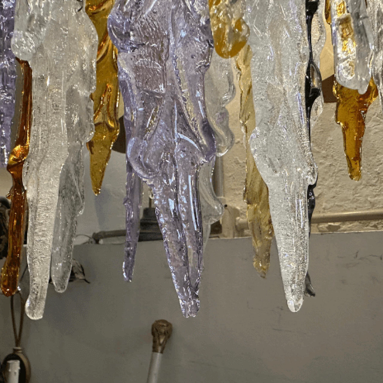 Polychrome Murano glass chandelier by Mazzega, 1980s 8