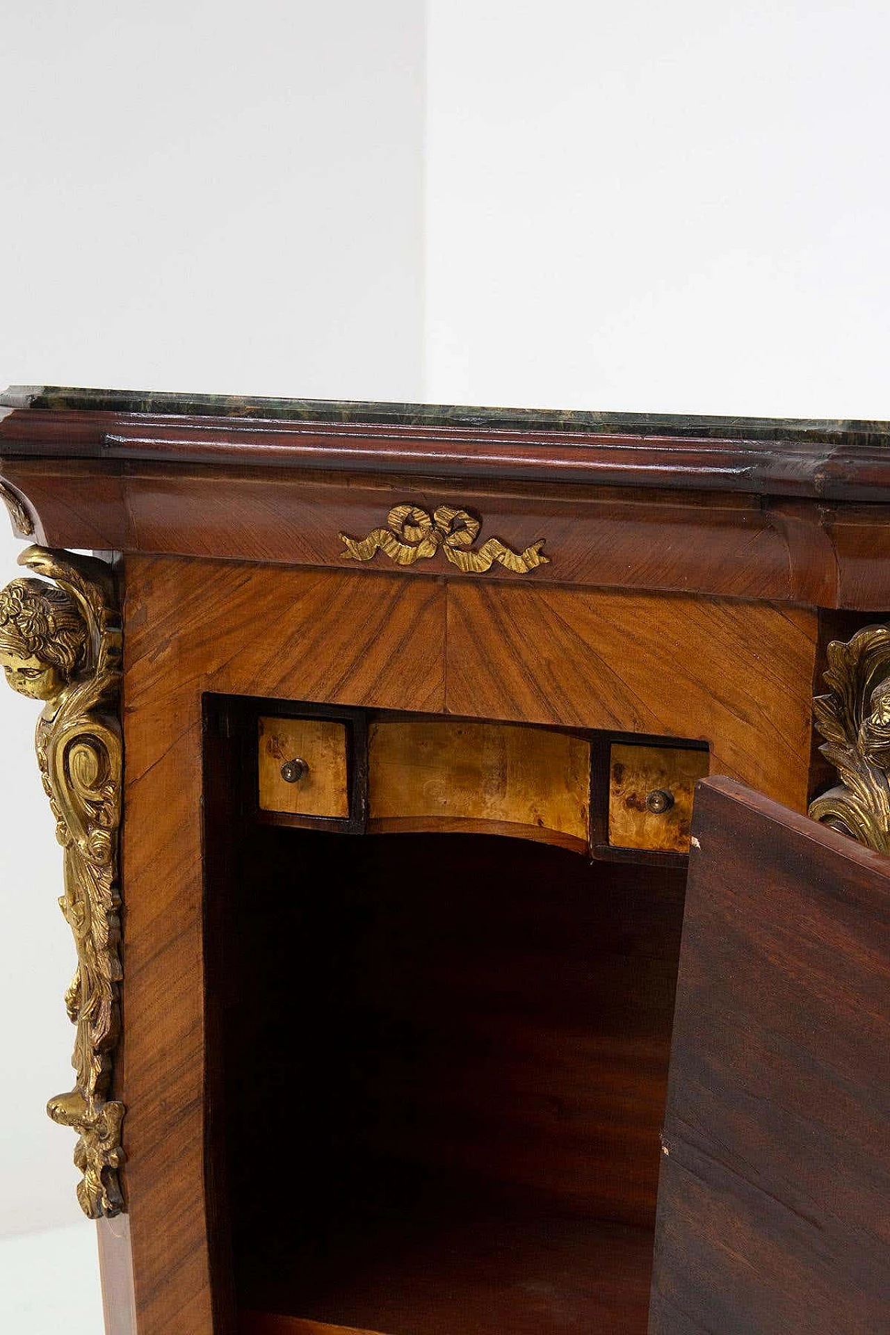 French wooden pedestal mounted in gilded bronze in Louis XVI style, early 20th century 6