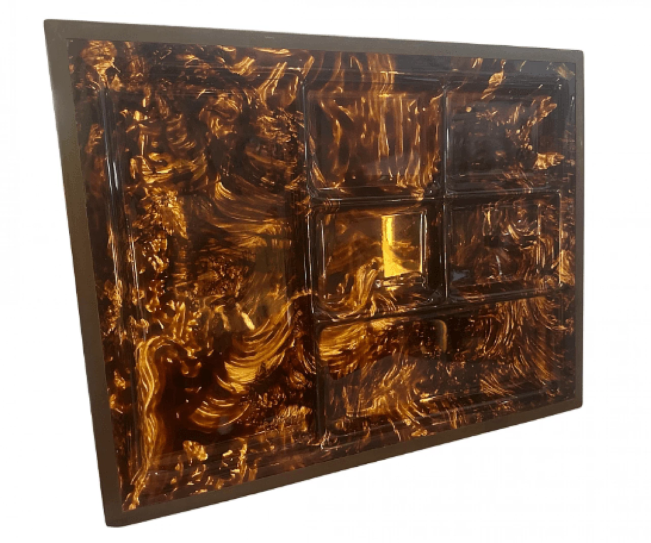 Vassoio per antipasti in lucite effetto tartaruga di Alberto Sordi, anni '70 1