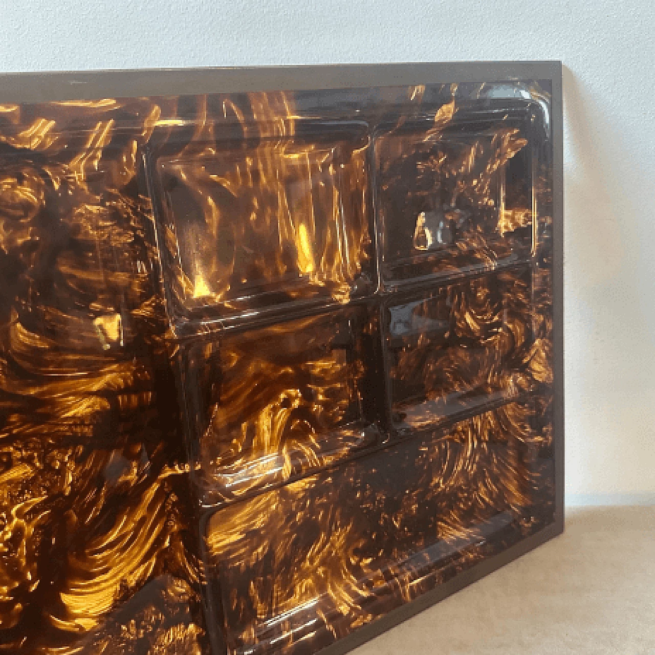 Vassoio per antipasti in lucite effetto tartaruga di Alberto Sordi, anni '70 3