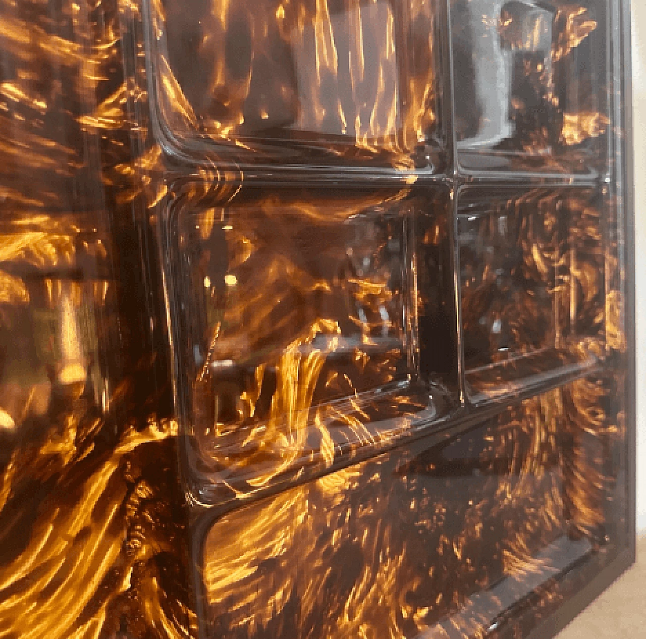 Vassoio per antipasti in lucite effetto tartaruga di Alberto Sordi, anni '70 4