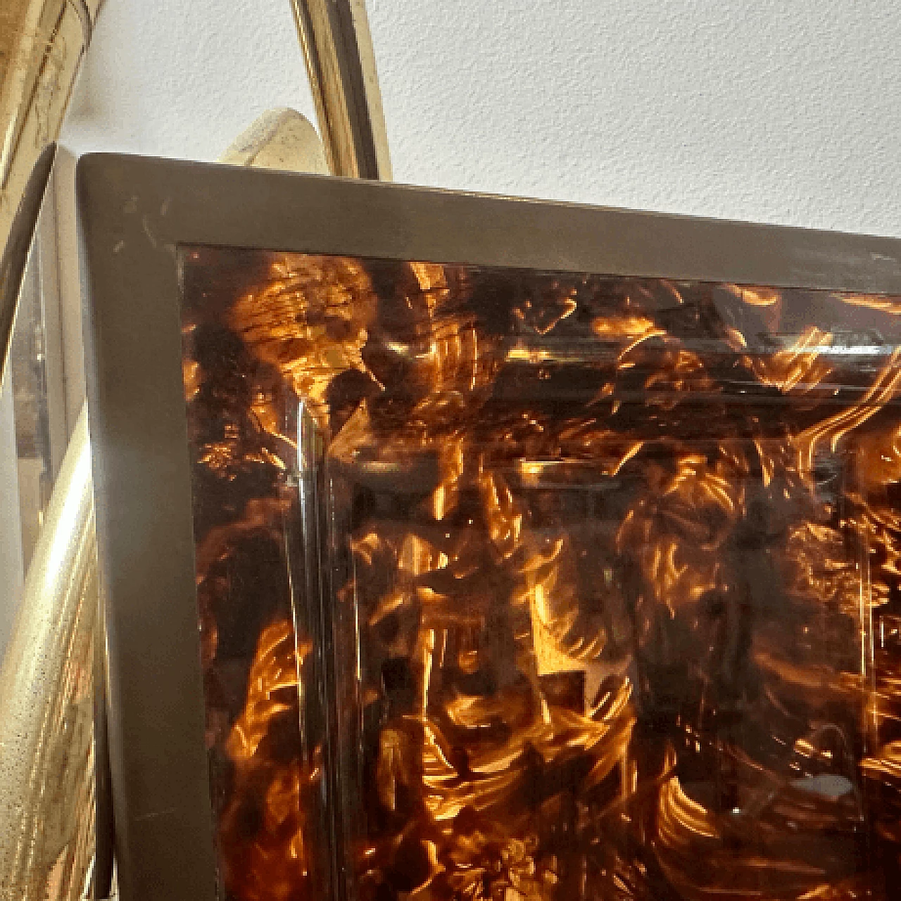 Vassoio per antipasti in lucite effetto tartaruga di Alberto Sordi, anni '70 5