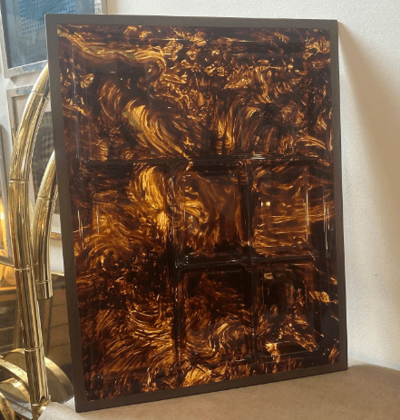 Vassoio per antipasti in lucite effetto tartaruga di Alberto Sordi, anni '70 11