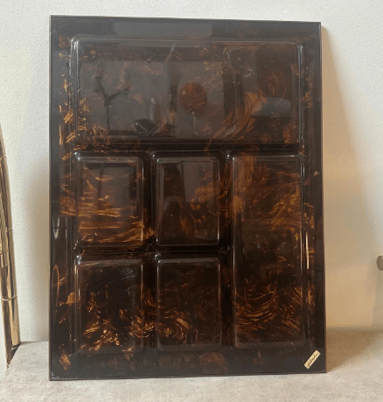 Vassoio per antipasti in lucite effetto tartaruga di Alberto Sordi, anni '70 12
