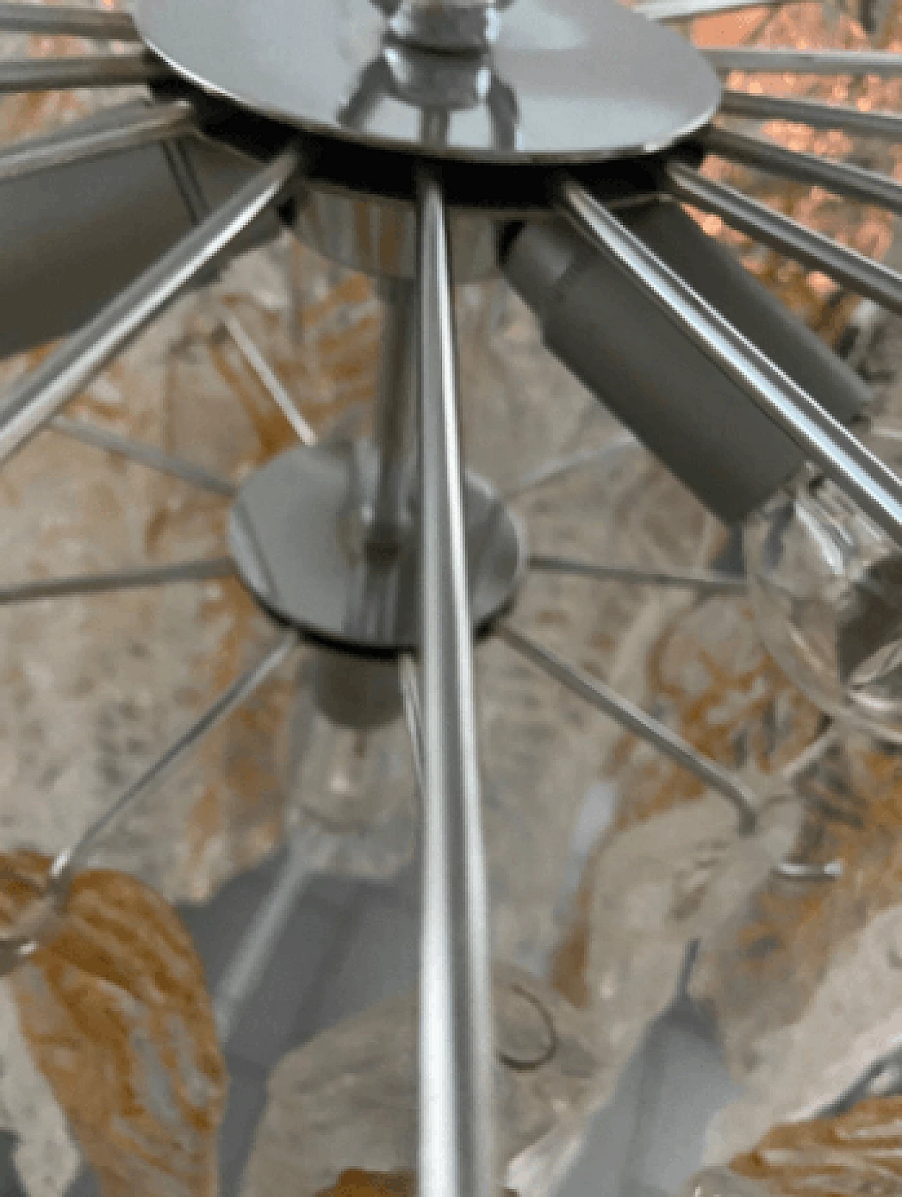 White and brown Murano glass chandelier by Mazzega, 1970s 6