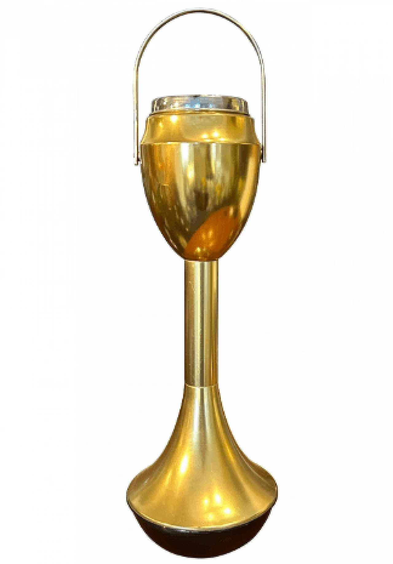 Gilded aluminum column ashtray by Rinnovel, 1950s 1