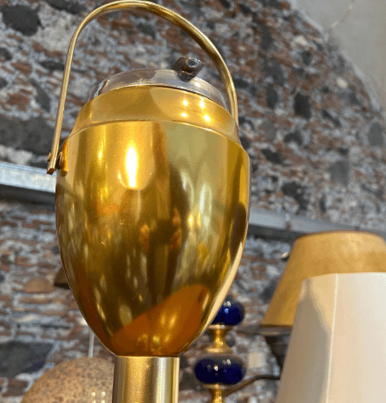 Gilded aluminum column ashtray by Rinnovel, 1950s 3