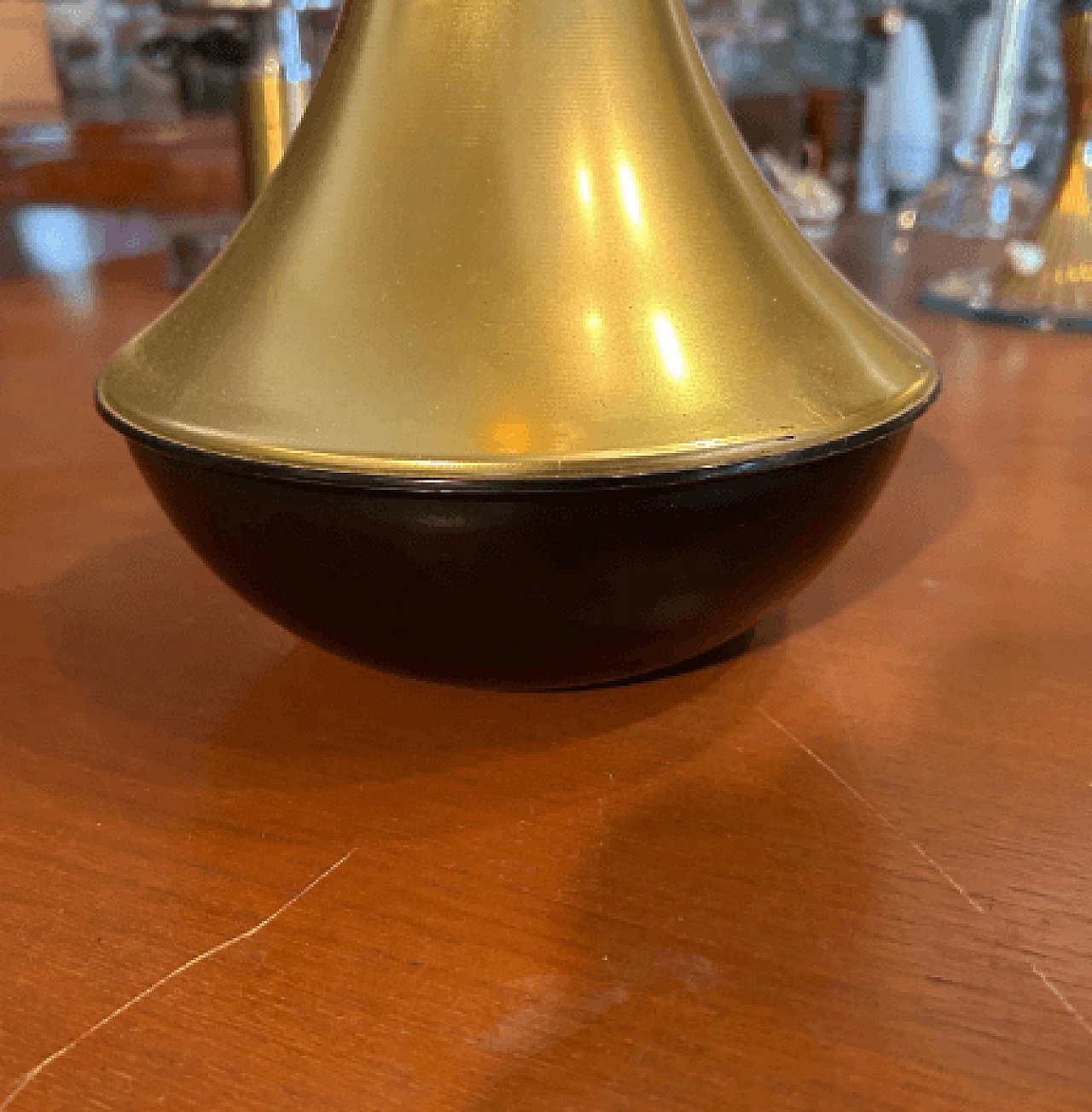 Gilded aluminum column ashtray by Rinnovel, 1950s 5