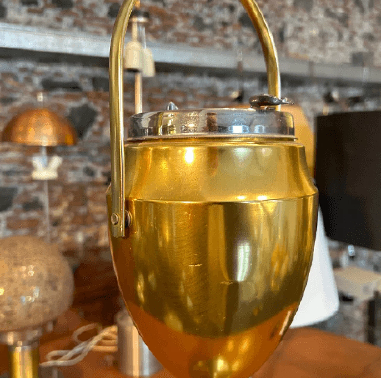 Gilded aluminum column ashtray by Rinnovel, 1950s 8