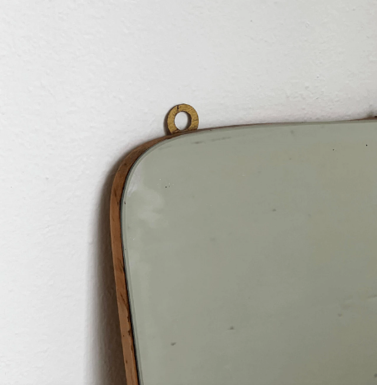 Art Deco mirror with brass details in the style of Gio Ponti, 1950s 5