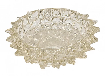 Rostrato Murano glass bowl by Seguso, 1950s