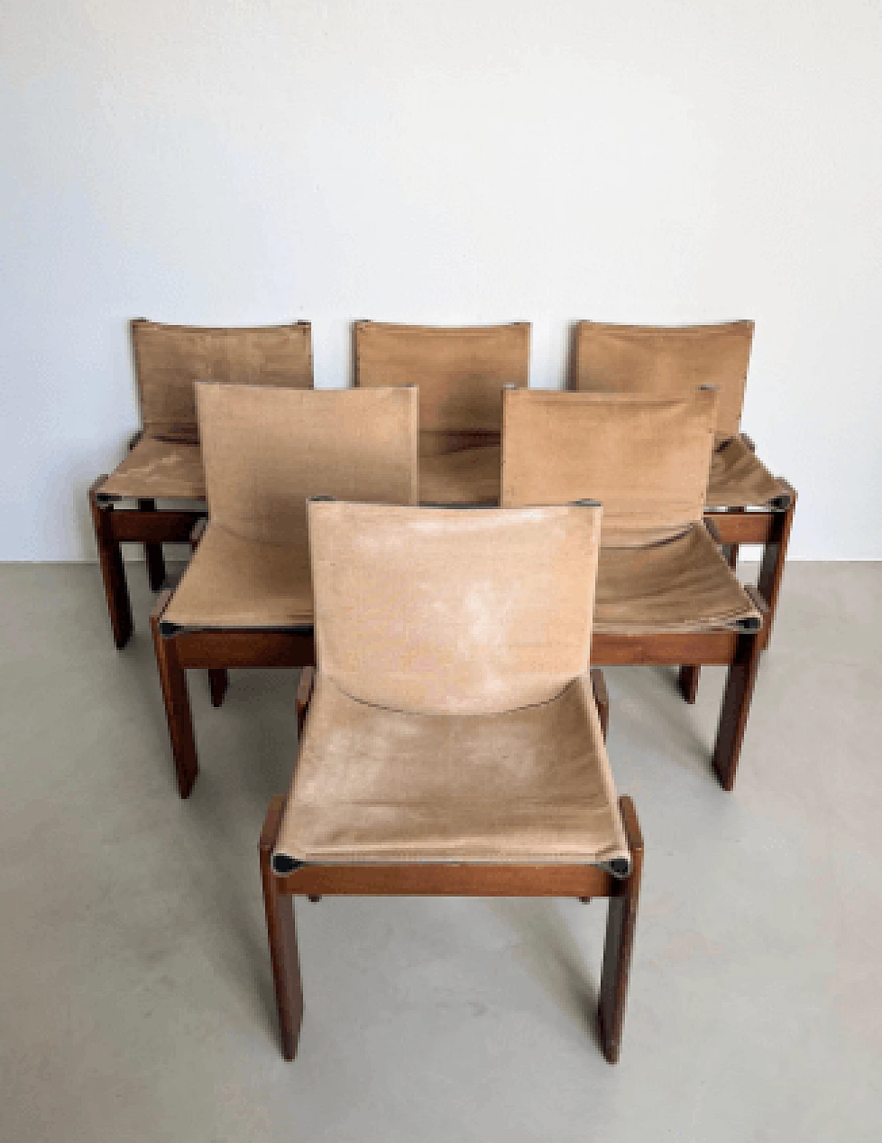 6 Monk chairs by Afra and Tobia Scarpa for Molteni, 1970s 2