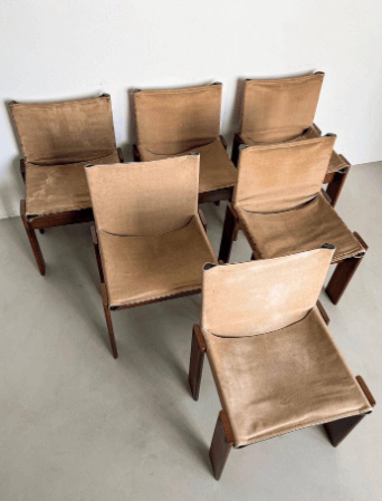 6 Monk chairs by Afra and Tobia Scarpa for Molteni, 1970s 3