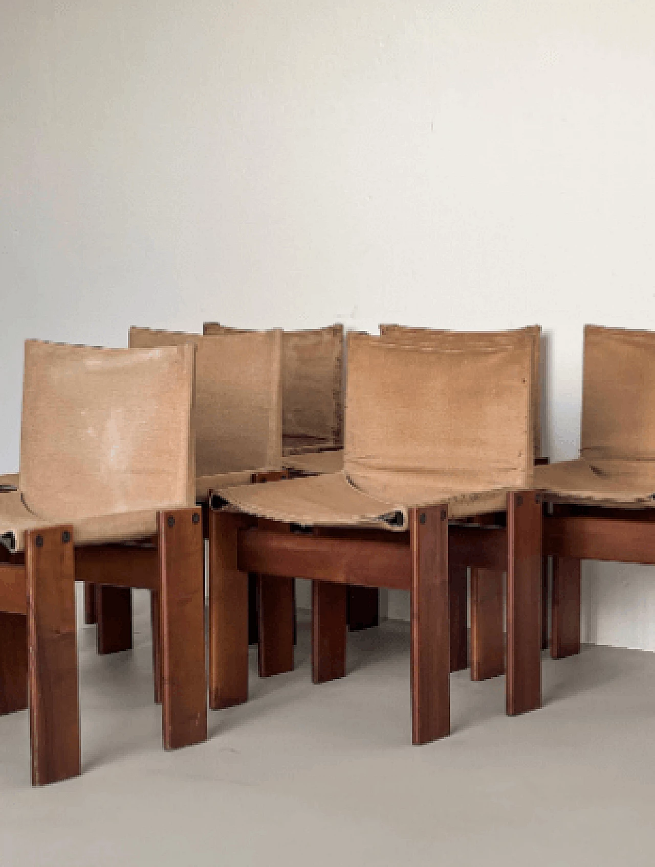 6 Monk chairs by Afra and Tobia Scarpa for Molteni, 1970s 4