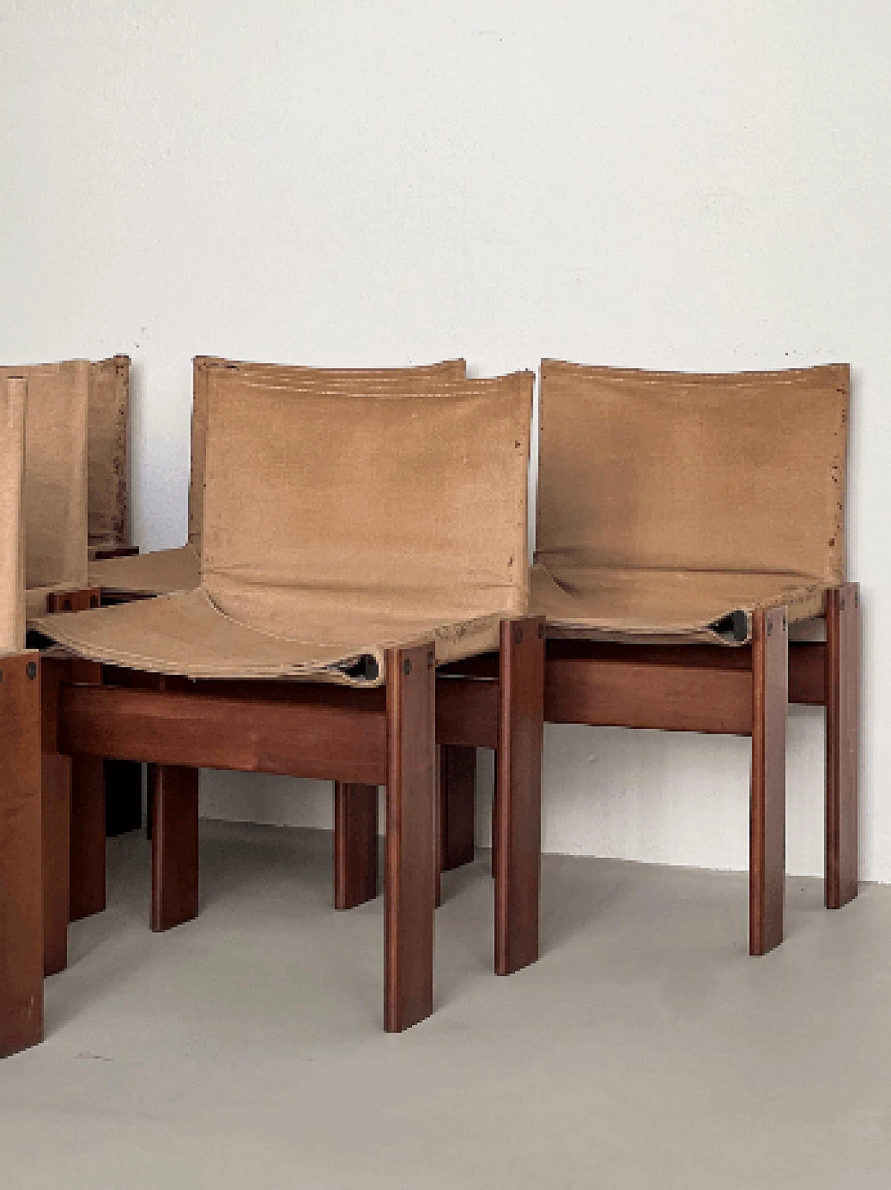 6 Monk chairs by Afra and Tobia Scarpa for Molteni, 1970s 5