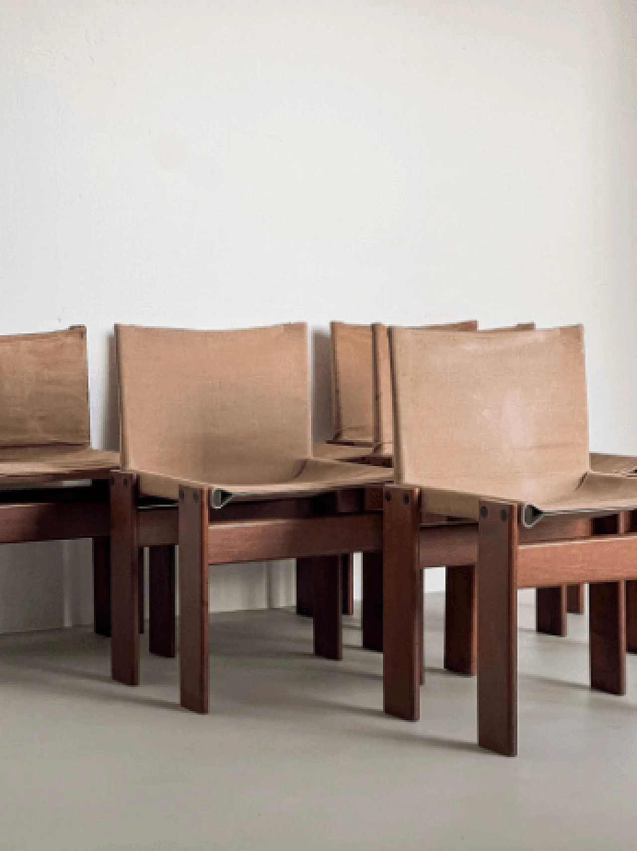 6 Monk chairs by Afra and Tobia Scarpa for Molteni, 1970s 6