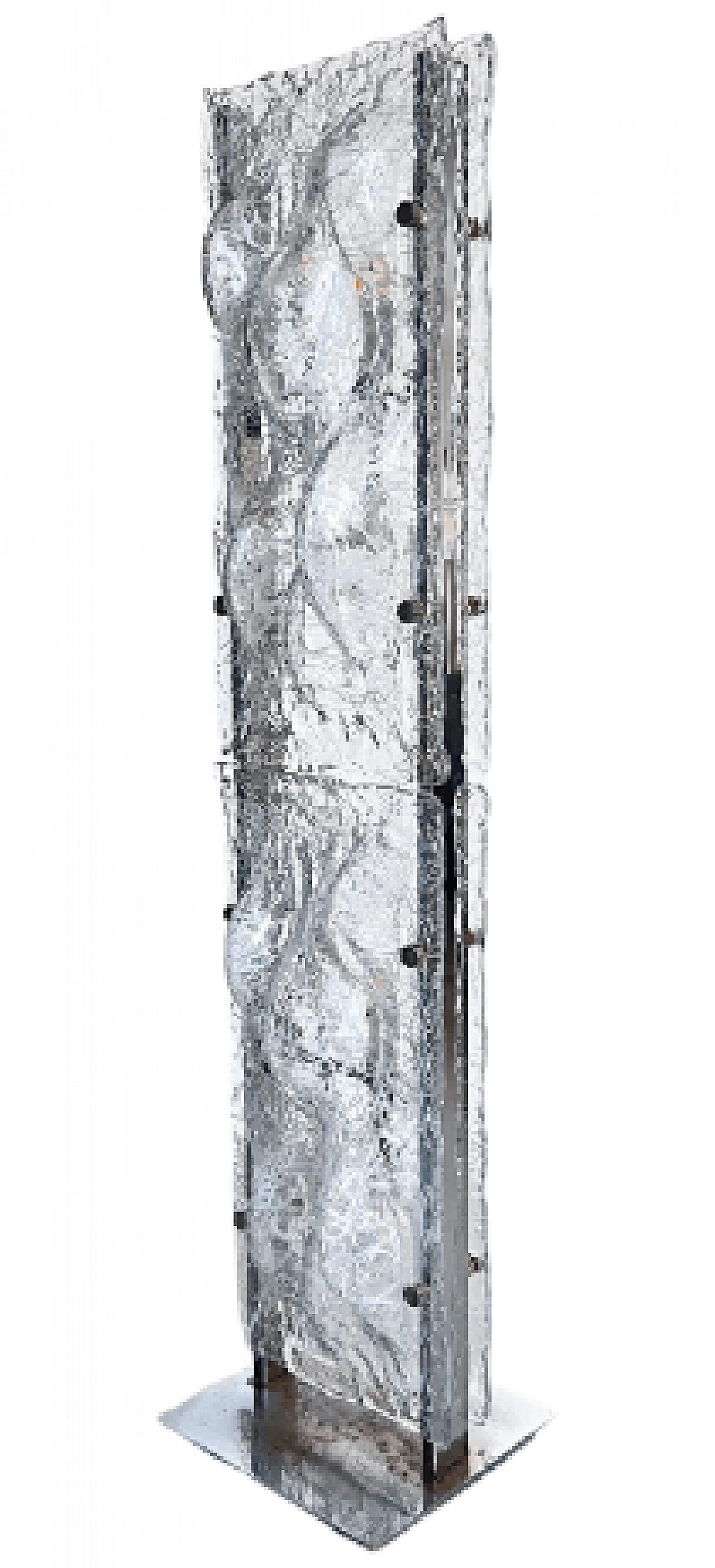 Lampada da terra in metallo e vetro di Murano di Toni Zuccheri, anni '70 1