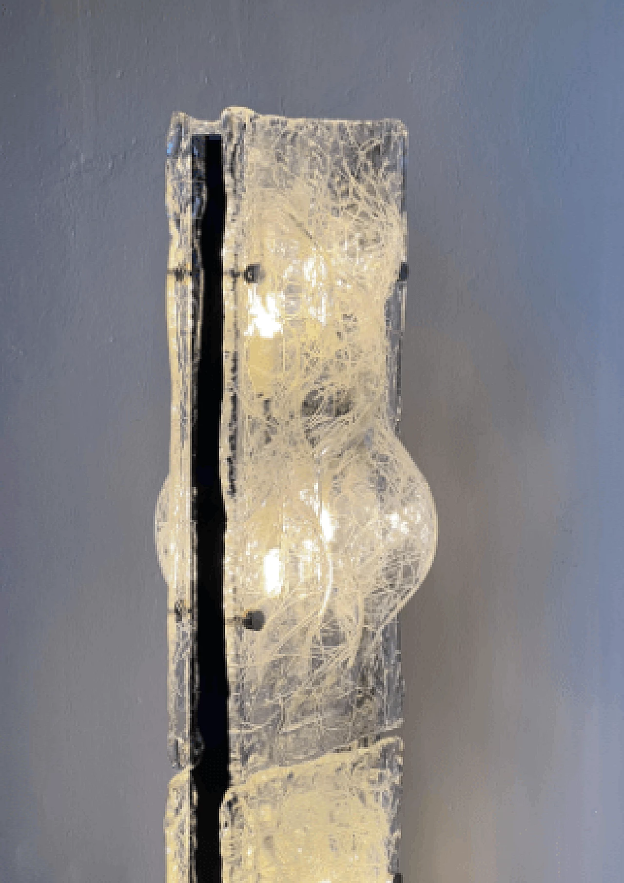 Lampada da terra in metallo e vetro di Murano di Toni Zuccheri, anni '70 7