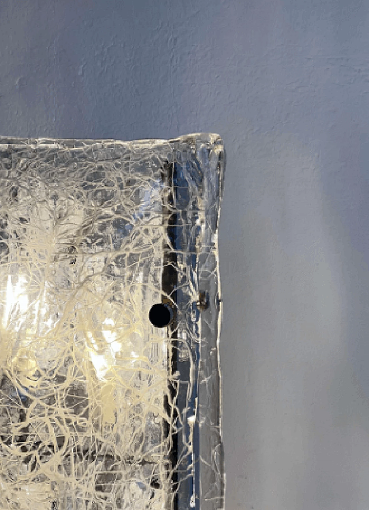 Lampada da terra in metallo e vetro di Murano di Toni Zuccheri, anni '70 8