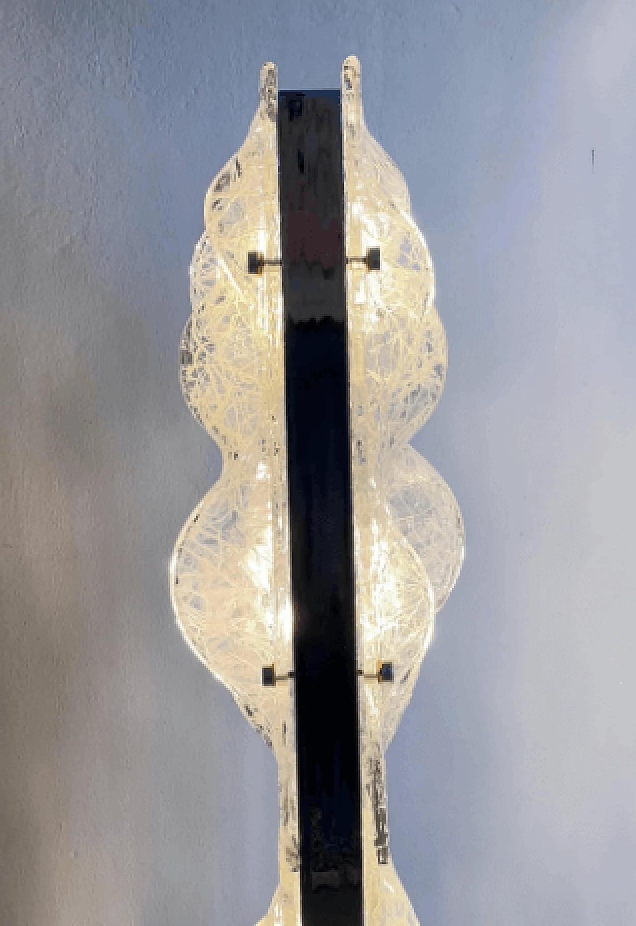Lampada da terra in metallo e vetro di Murano di Toni Zuccheri, anni '70 13
