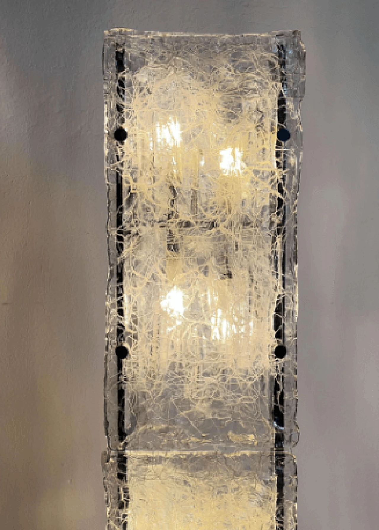 Lampada da terra in metallo e vetro di Murano di Toni Zuccheri, anni '70 14