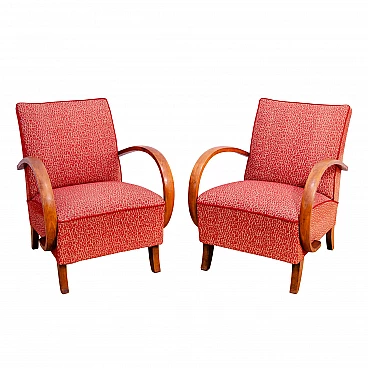 Pair of bentwood armchairs by Jindřich Halabala for UP Závody, 1950s