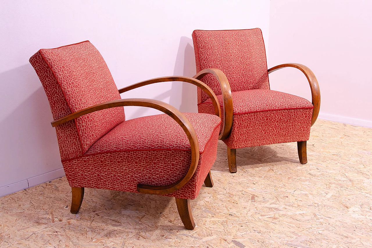 Pair of bentwood armchairs by Jindřich Halabala for UP Závody, 1950s 12