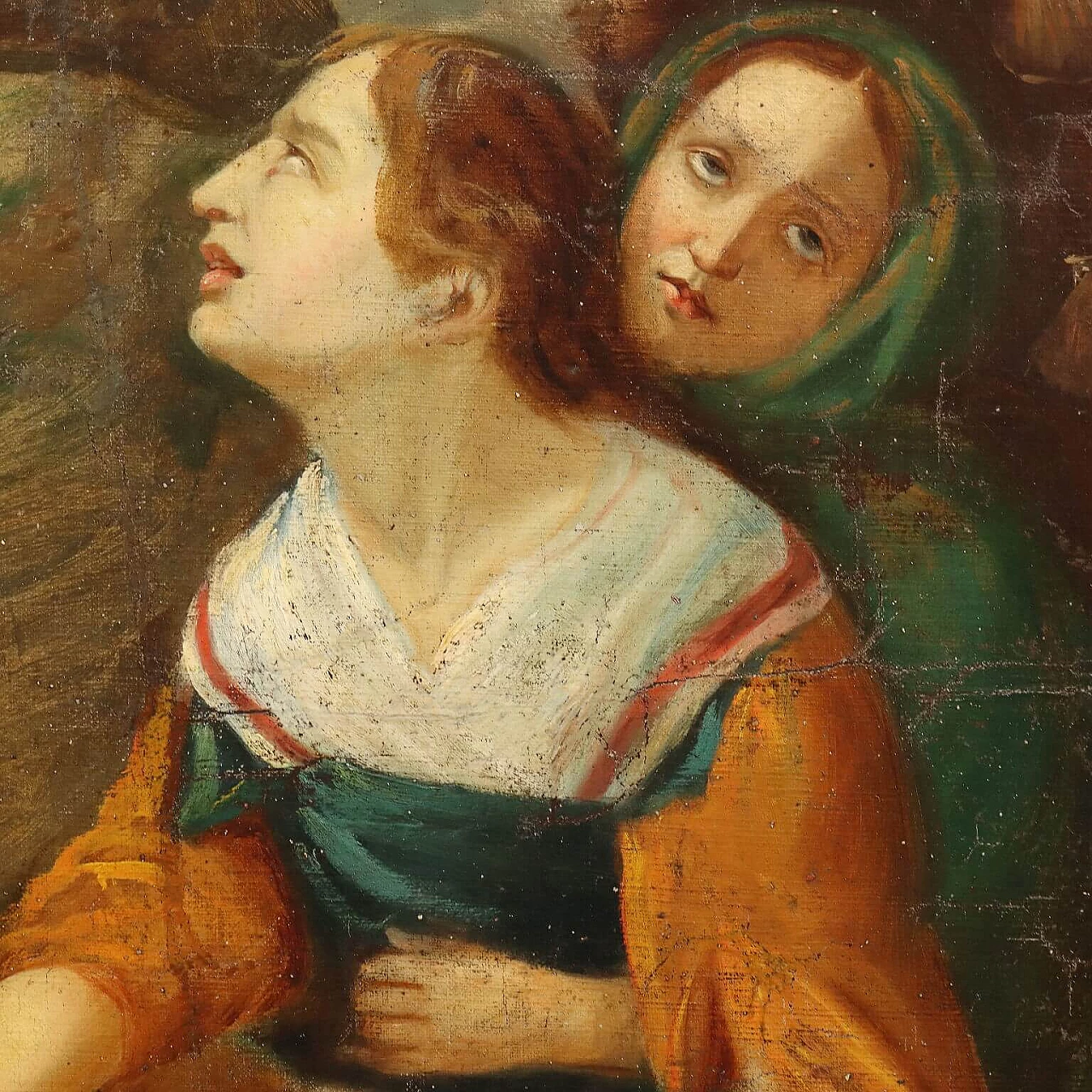 Figures in prayer, oil painting on canvas, 19th century 3