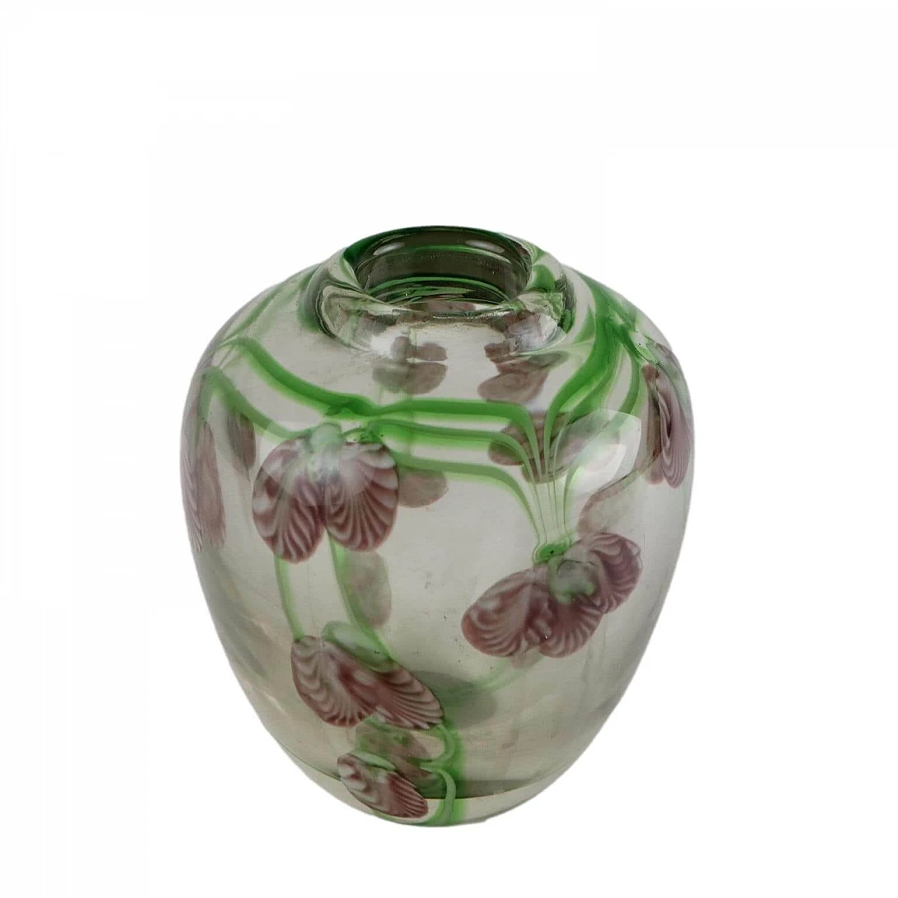 Glass vase with floral decoration 1