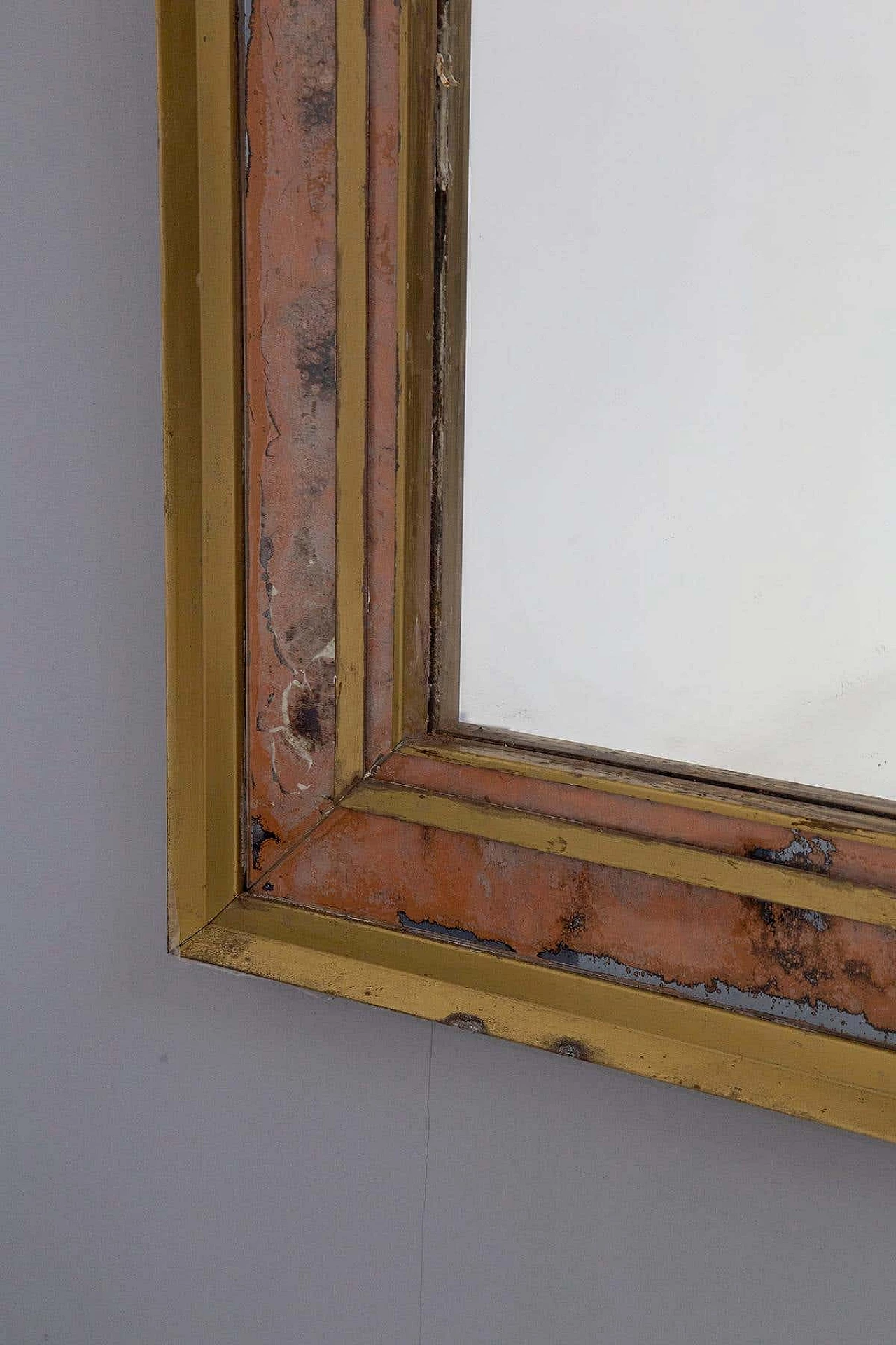 Specchio da parete in ottone, anni '50 3