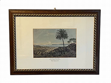 View of Messina, reproduction of Samuel Birmann, color print, 1950s