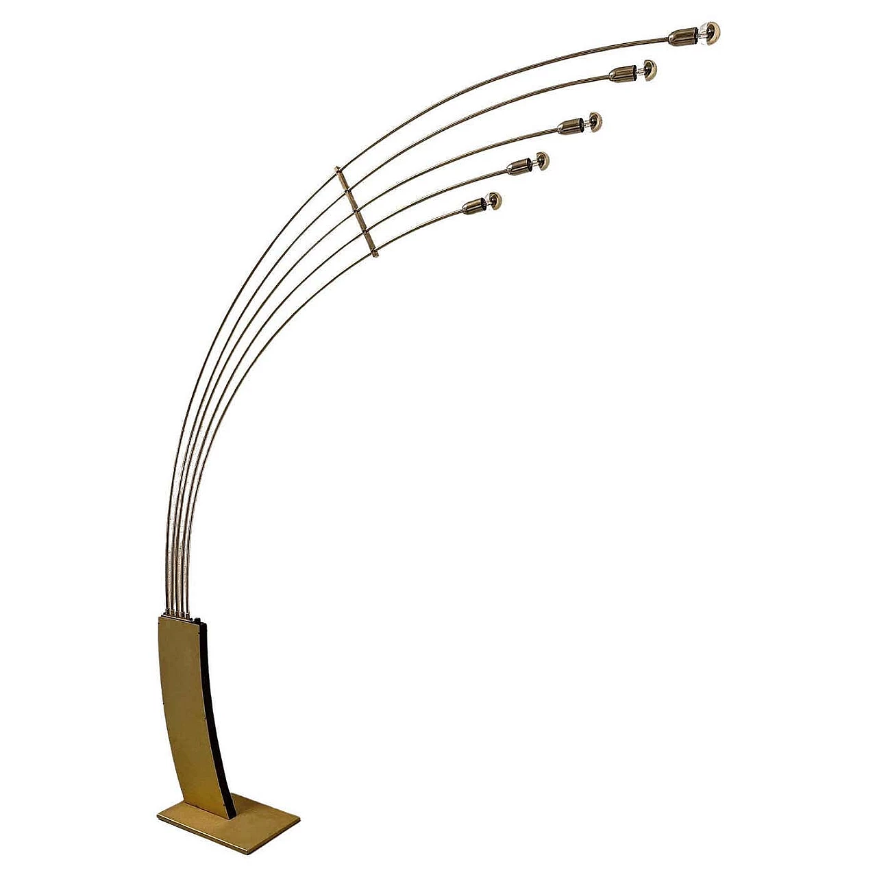 Brass floor lamp with five arches, 1980s 1